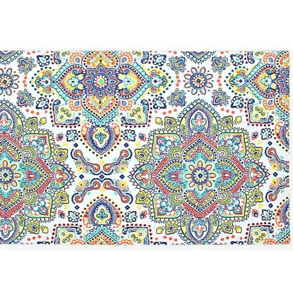 Colordrift Caravan Indoor Outdoor Fabric Placemats Medallion Summer Set of 4